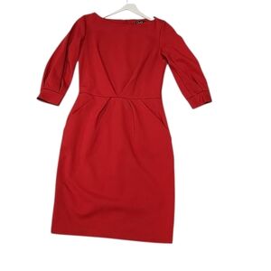 Chic Long Sleeve Red Dress‎